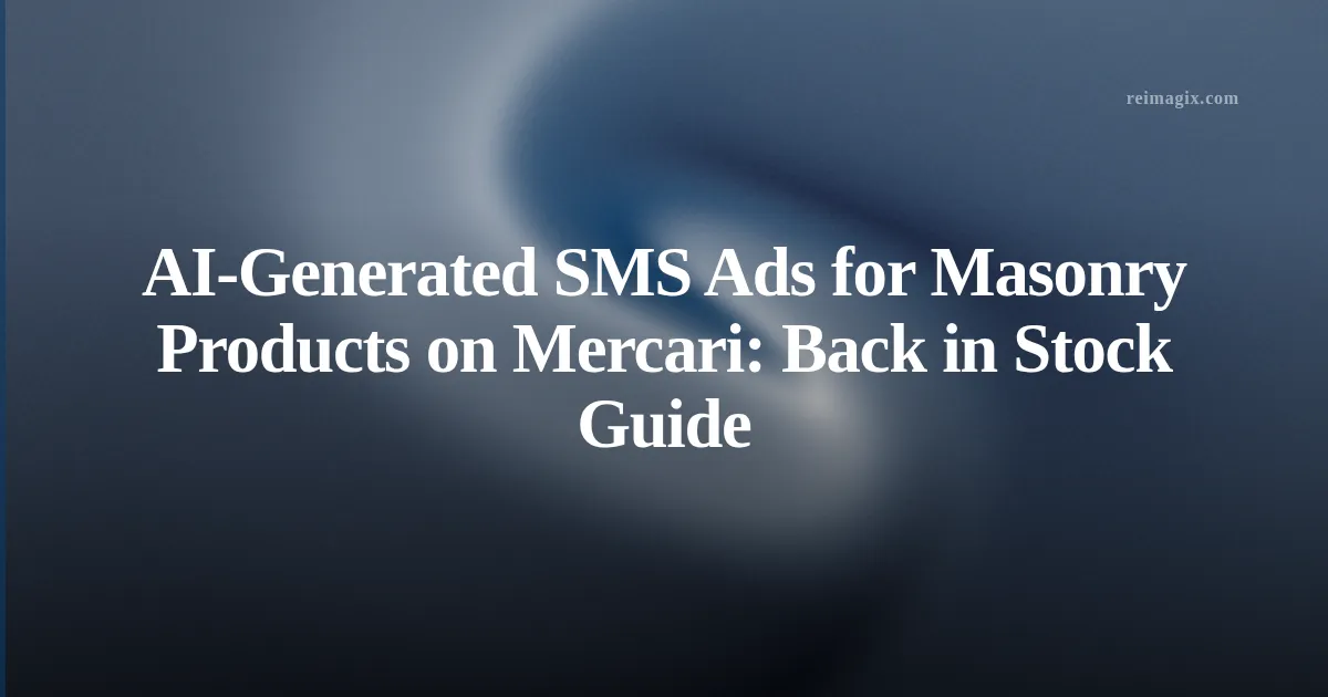 AI-Generated SMS Ads for Masonry Products on Mercari: Back in Stock Guide