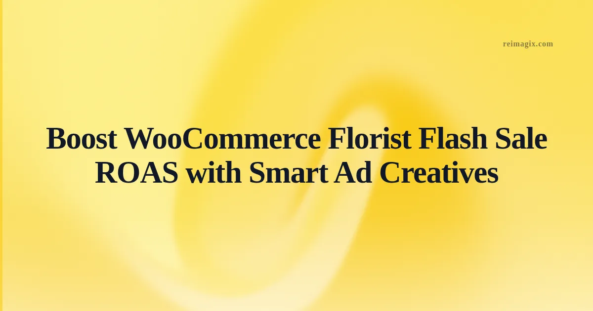 AI-generated ad creative showcasing a vibrant floral flash sale for a WooCommerce store
