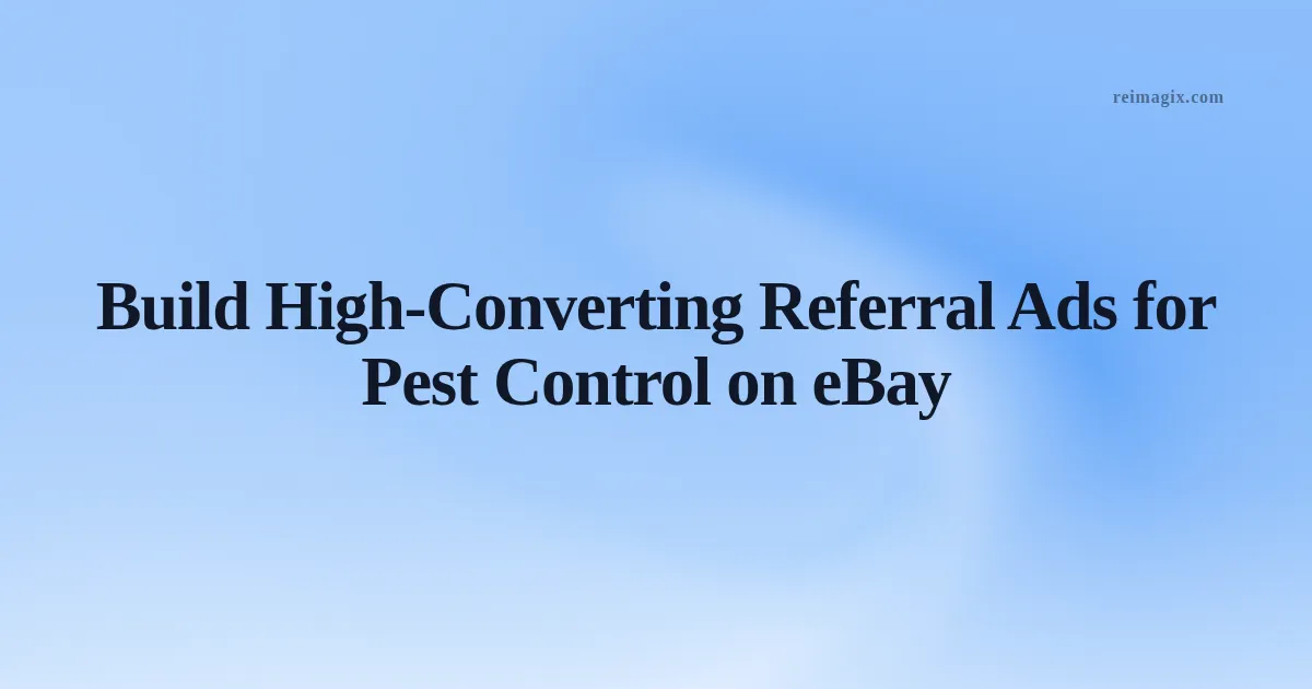 Screenshot of AI-powered eBay referral ad template for pest control service