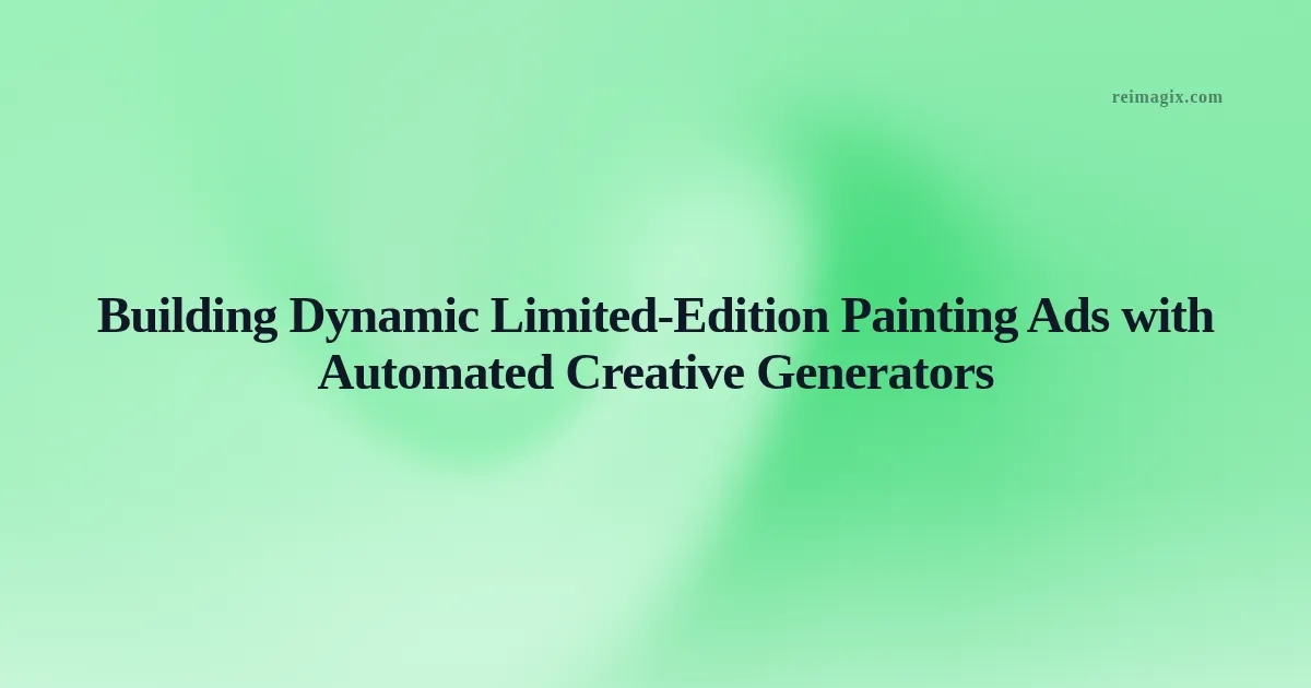 Building Dynamic Limited‑Edition Painting Ads with Automated Creative Generators