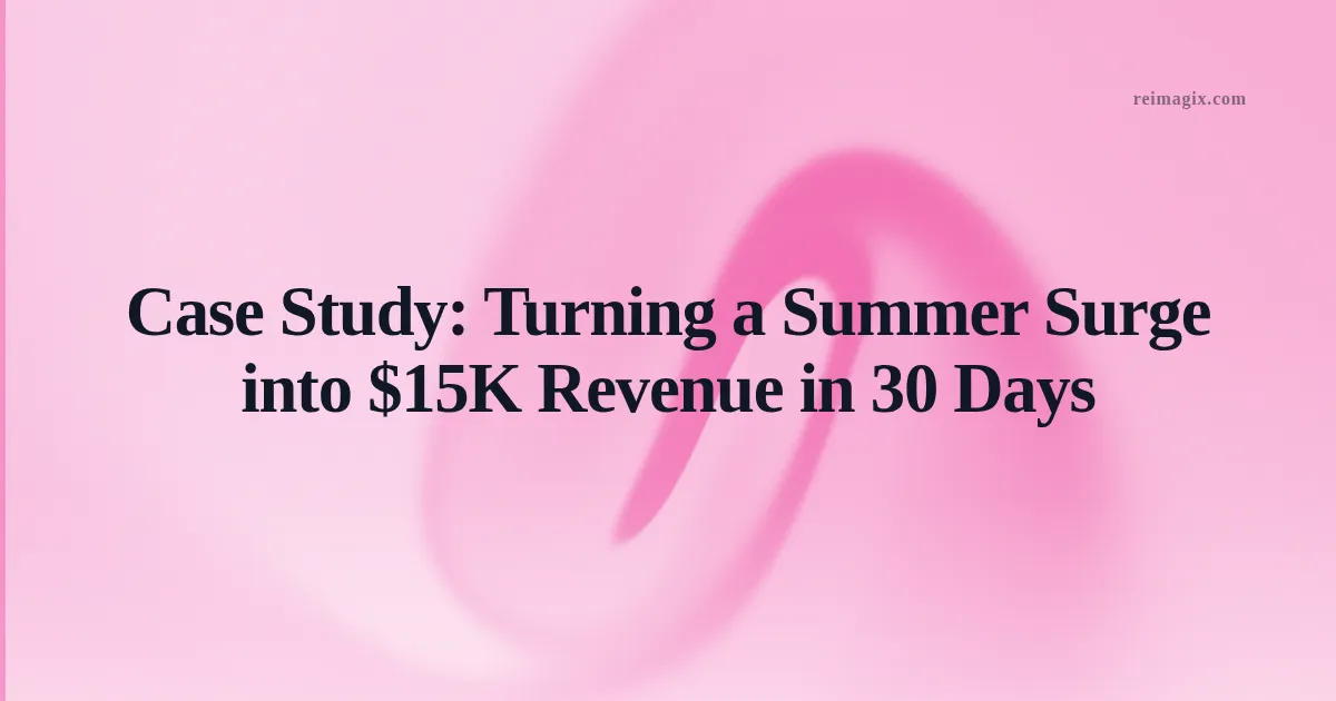 Case Study: Turning a Summer Surge into $15K Revenue in 30 Days