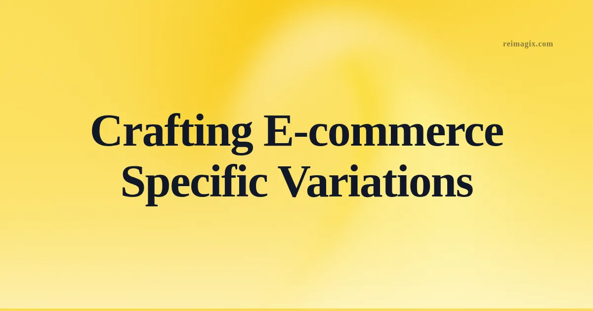 Crafting E‑commerce Specific Variations