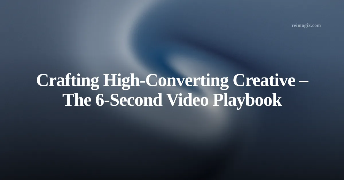 Crafting High‑Converting Creative – The 6‑Second Video Playbook
