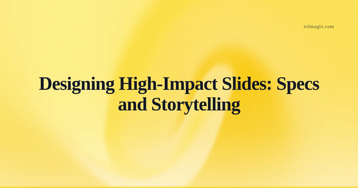 Designing High‑Impact Slides: Specs and Storytelling