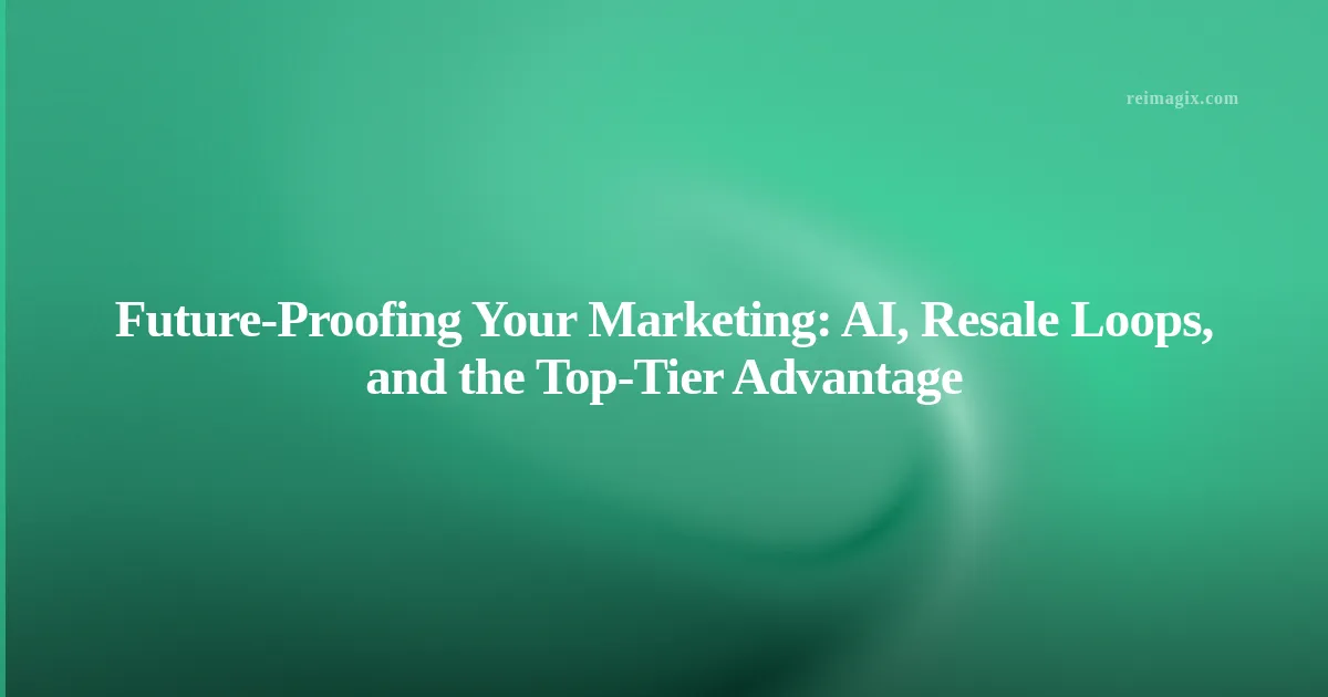 Future‑Proofing Your Marketing: AI, Resale Loops, and the Top‑Tier Advantage