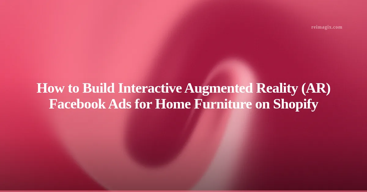 Screenshot of an interactive AR Facebook ad displaying a sofa placed in a living room on a Shopify store