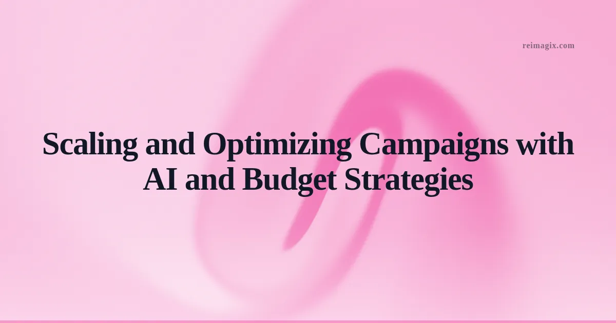 Scaling and Optimizing Campaigns with AI and Budget Strategies
