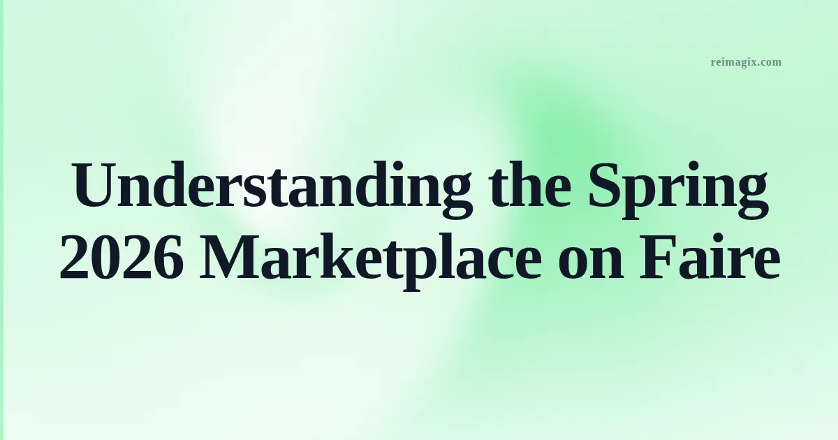 Understanding the Spring 2026 Marketplace on Faire