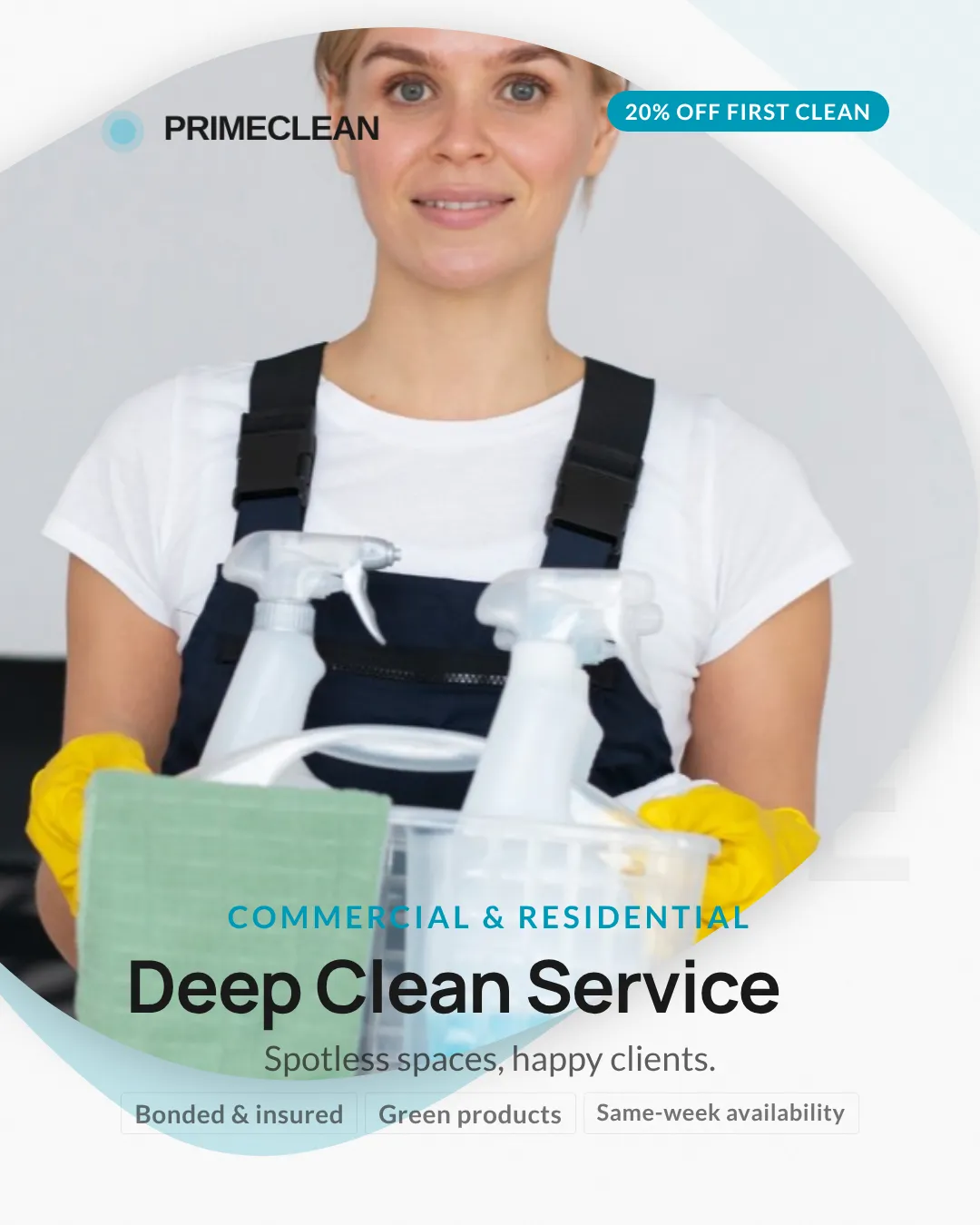 Cleaning Instagram Portrait Centered Hero Ad Example