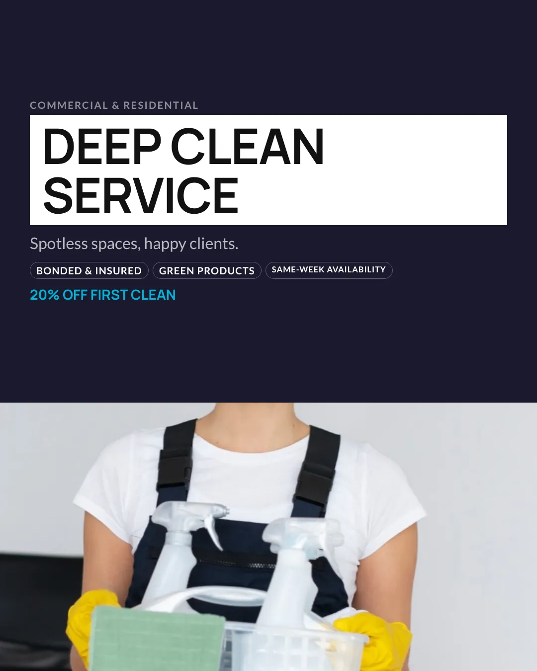 Cleaning Services Ad Examples - 4:5 format