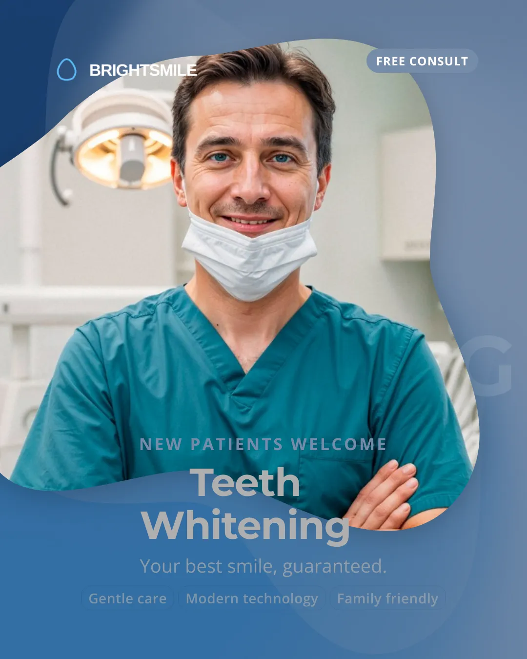 Dental Instagram Portrait Centered Hero Ad Example