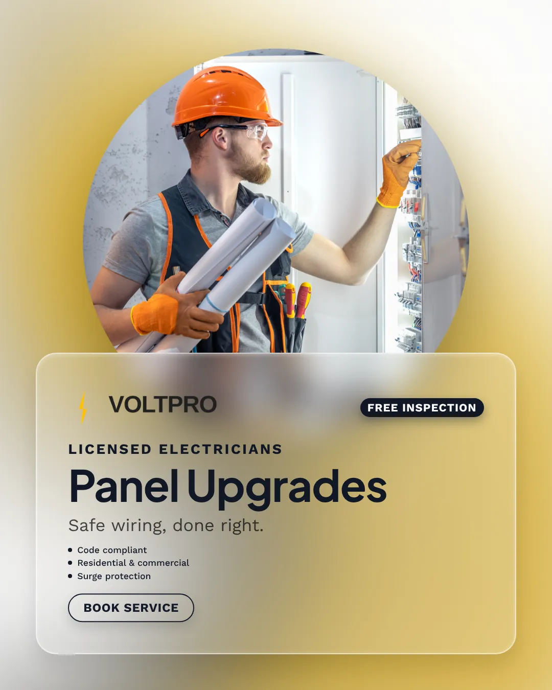 Electrical Instagram Portrait Split Layout Ad Example