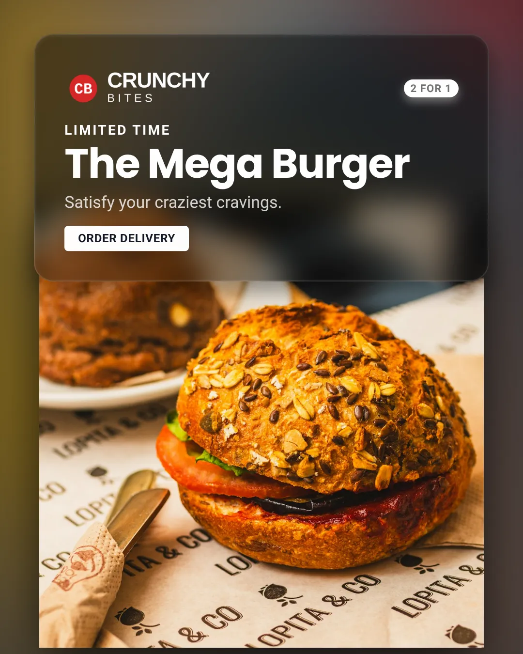 Food Instagram Portrait Split Layout Ad Example