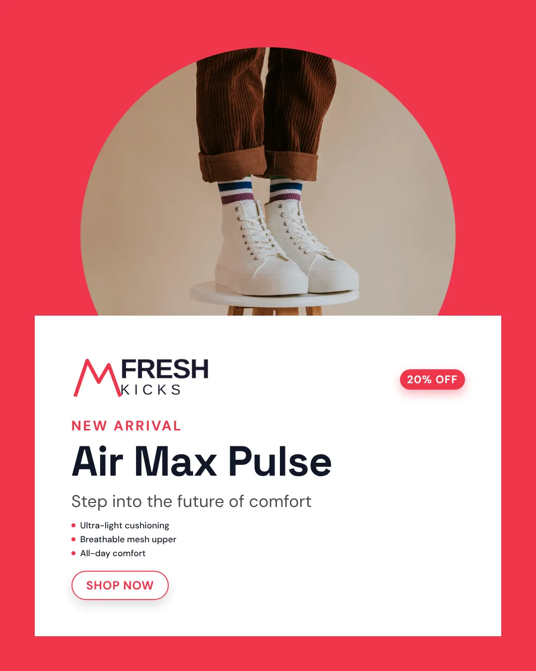 Footwear Instagram Portrait Split Layout Ad Example