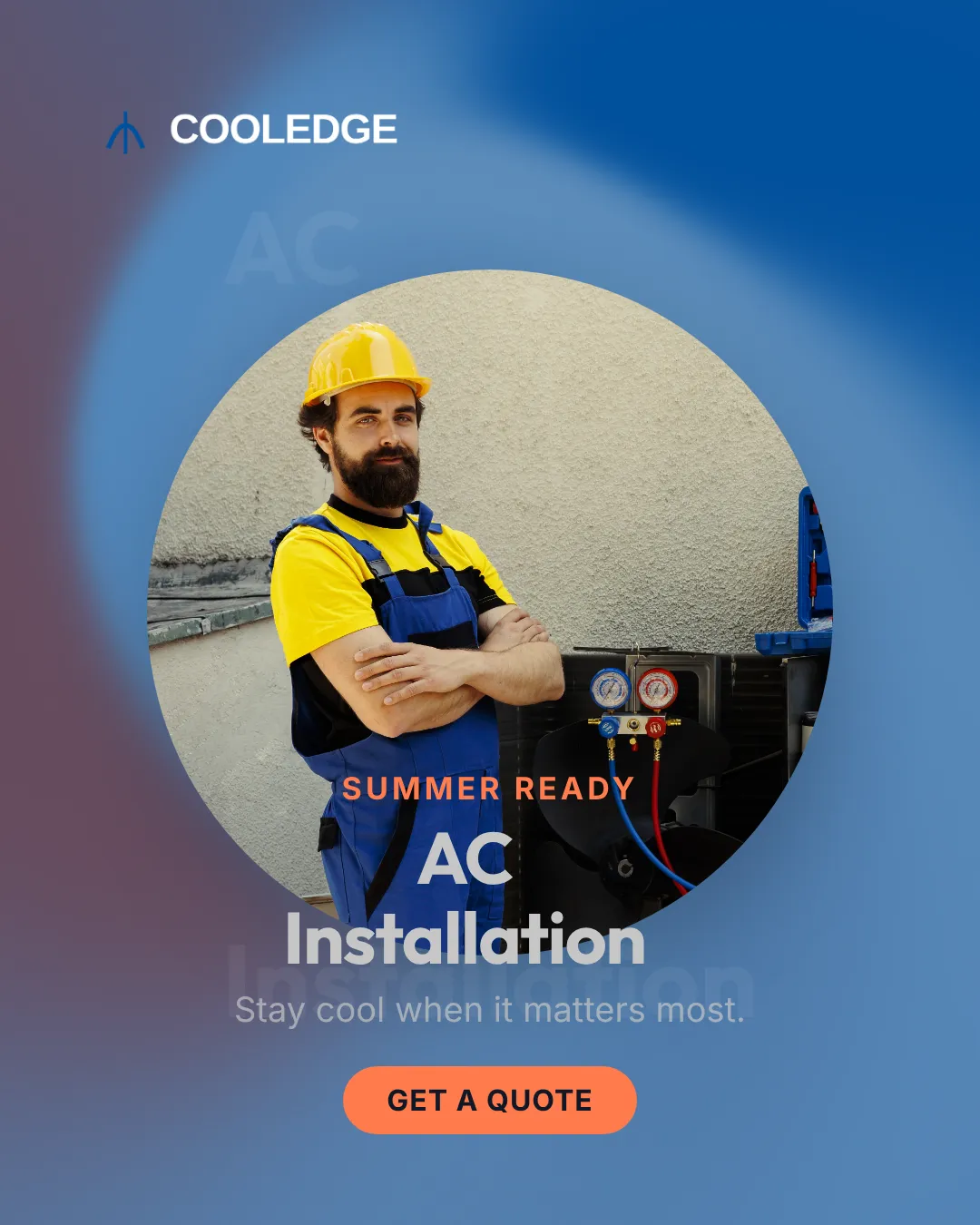 Hvac Instagram Portrait Centered Hero Ad Example