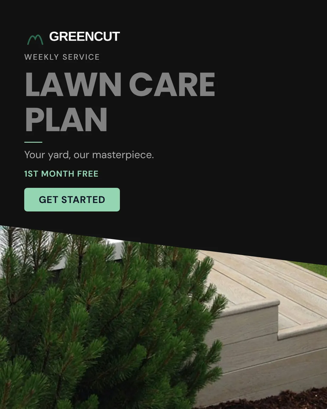 Landscaping Instagram Portrait Diagonal Split Ad Example