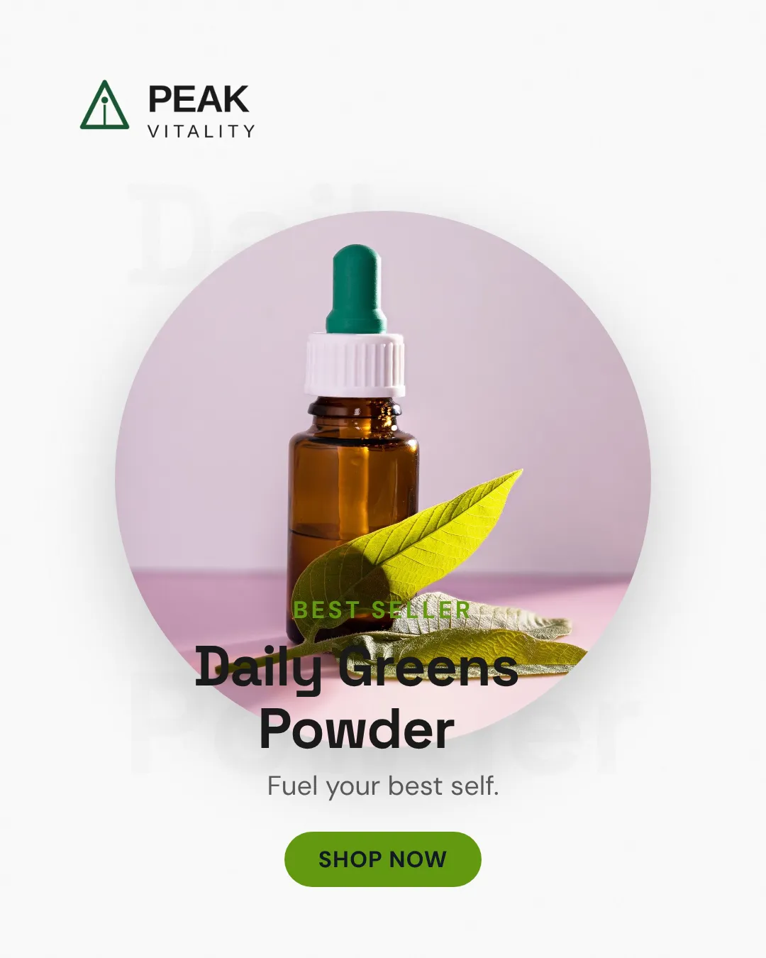 Supplements Instagram Portrait Centered Hero Ad Example